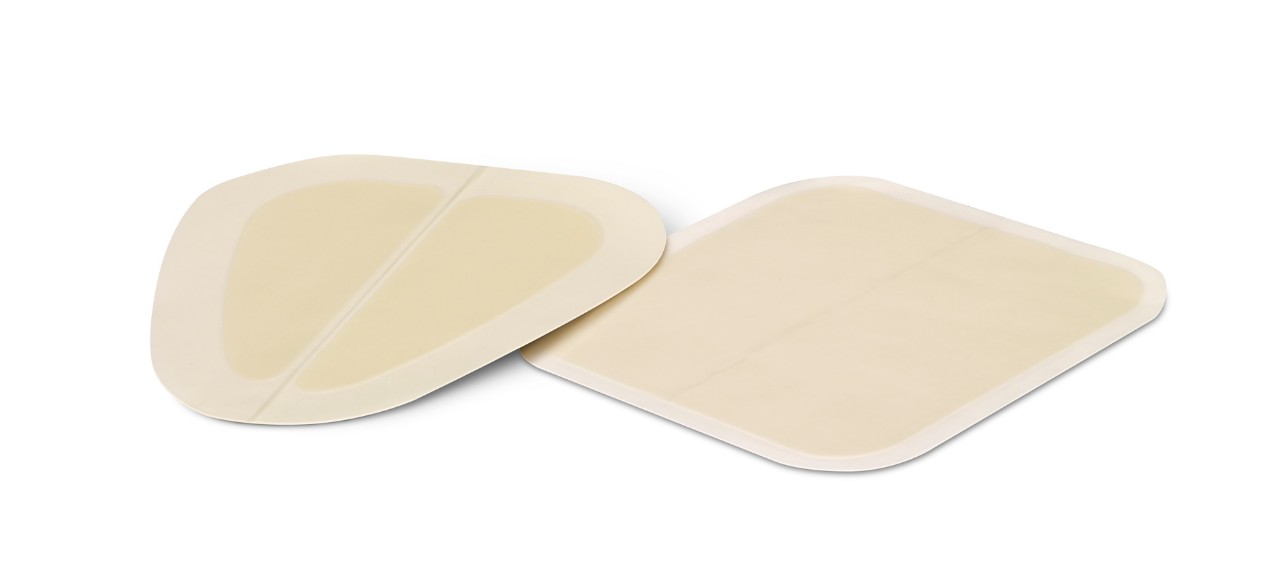 Close-up of Avery Dennison’s medical adhesive technology, highlighting innovative materials used in skin-friendly ostomy adhesives for long-term patient comfort.